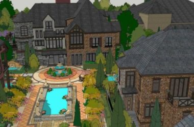 Classic Multi-Story Resort Hotel Model in SketchUp-BIM WORLD