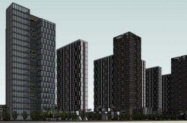 SketchUp Complex Model: Modern Super High-Rise Urban Residential and Office Development-BIM WORLD
