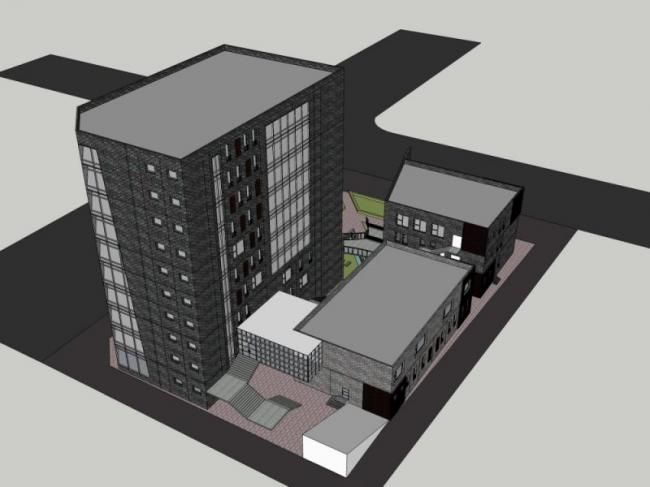 Modern Multi-Story Office Building Model in SketchUp