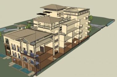 SketchUp Model of a Multi-Story Southeast Asian Resort Hotel-BIM WORLD