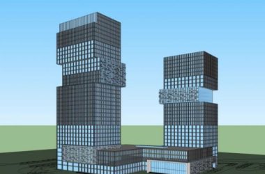 Modern Super High-Rise Office Building SketchUp Model-BIM WORLD