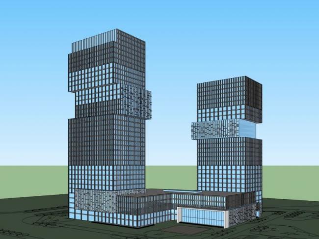 Modern Super High-Rise Office Building SketchUp Model