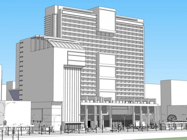 SketchUp Complex Model: Modern Multi-Story Commercial and Residential Building