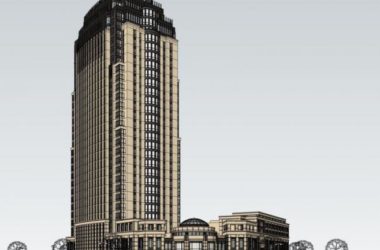 Modern High-Rise Hotel Model in SketchUp-BIM WORLD