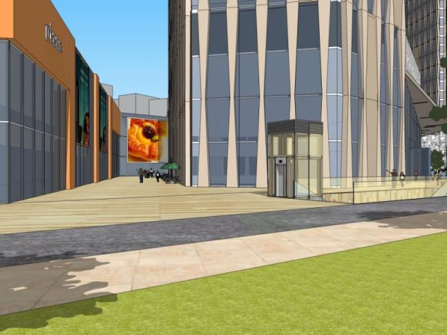 Modern Super High-Rise Office Building Model in SketchUp