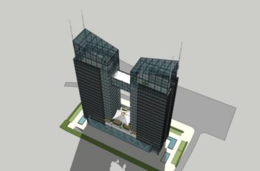 SketchUp Model of a Modern Super High-Rise Office Building-BIM WORLD