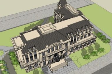 SketchUp Business Model: Multi-Story Classical Style Clubhouse Design-BIM WORLD