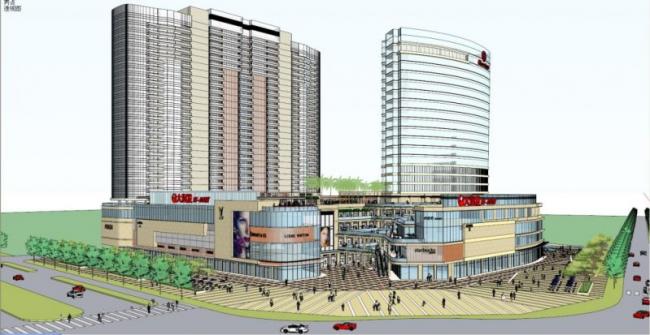 SketchUp Complex Model: Modern Super High-Rise Commercial, Hotel, and Residential Tower