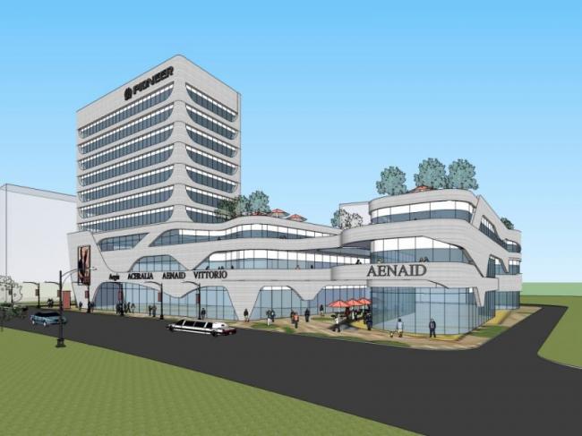 SketchUp Complex Model: Multi-Story Modern Commercial Complex and Hotel