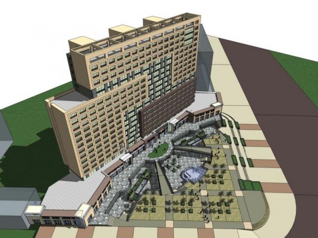 Modern Multi-Story Commercial and Residential Complex in SketchUp