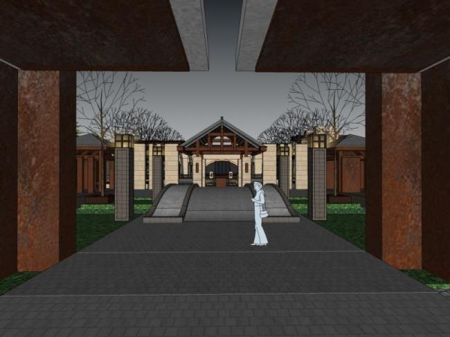 SketchUp Business Model: Modern Low-Level Clubhouse Design