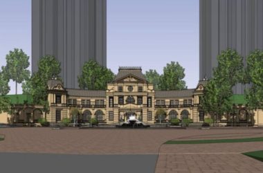 SketchUp Business Model: Multi-Story Classical Style Clubhouse Design-BIM WORLD