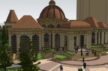 SketchUp Business Model: Multi-Story Classical Style Clubhouse Design-BIM WORLD