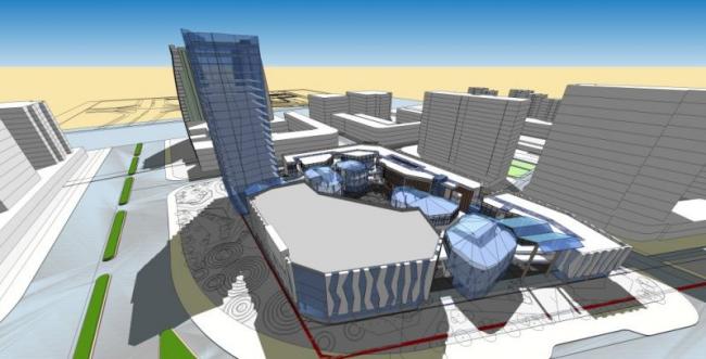 Modern Multi-Story Commercial Office Complex in SketchUp