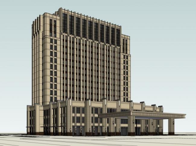 SketchUp Business Model: Modern Commercial Architecture Design
