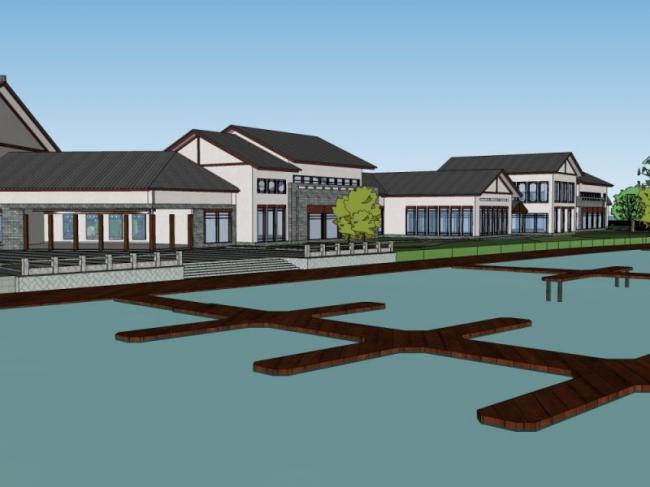 SketchUp Model of a Multi-Story Chinese-Style Resort Hotel