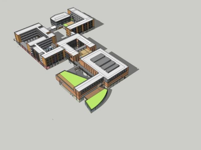 Modern Multi-Story School Campus Design in SketchUp
