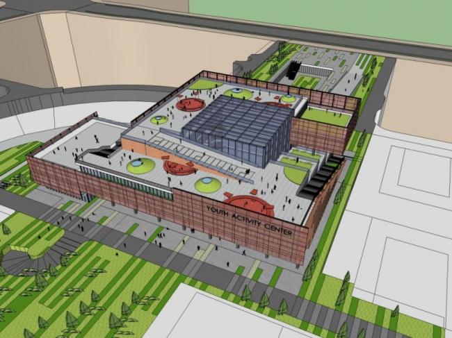SketchUp Cultural Model: Modern Multi-Story Activity Center Architecture