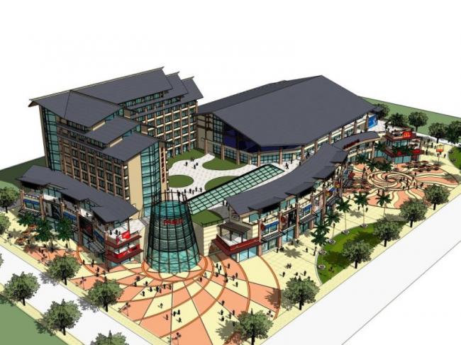 SketchUp Business Model: Designing Multi-Story Commercial Buildings in Modern Chinese Style