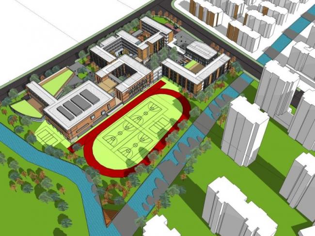 Modern Multi-Story School Campus Architectural Model in SketchUp