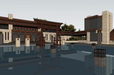 SketchUp Business Model: Modern Low-Level Clubhouse Design-BIM WORLD