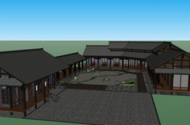 SketchUp Business Model: Exploring Clubhouse, Japanese Style, and Dry Landscape Design-BIM WORLD