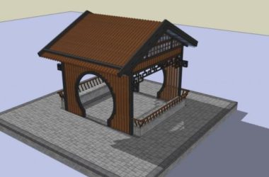 Chinese-Style Pavilion Sketch Model in SketchUp-BIM WORLD