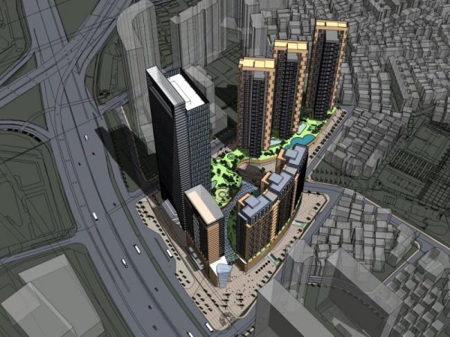 Super High-Rise Modern Commercial Hotel Model in SketchUp