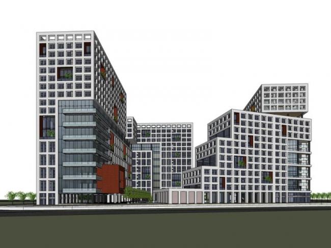 SketchUp Office Model | Modern Multi-Story Creative Park Design