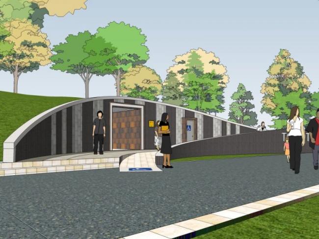 Modern Public Restroom at SketchUp Station Road Bridge
