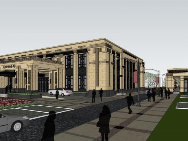 SketchUp Business Model: Modern Low-Level Clubhouse Design
