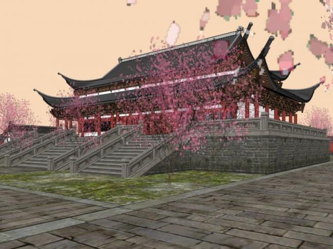 SketchUp Model of a Multi-Story Ancient Chinese Temple