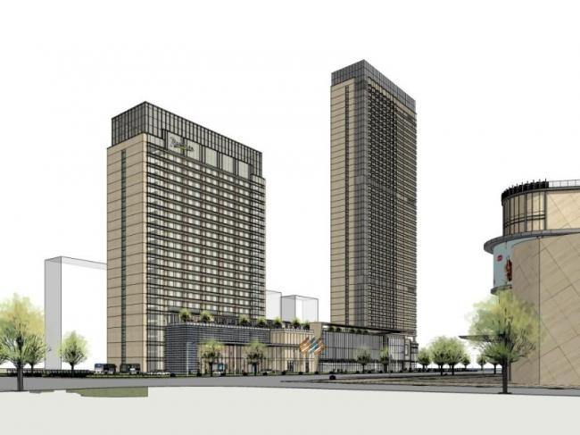 Modern High-Rise Hotel Model in SketchUp