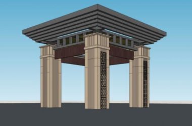 Classical Style Pavilion Sketch Model in SketchUp-BIM WORLD