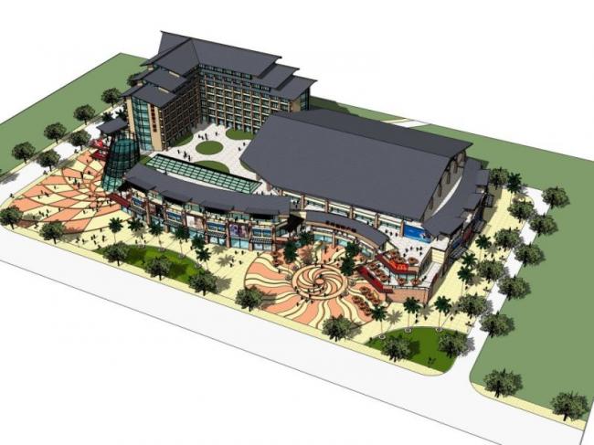 SketchUp Business Model: Modern Chinese-Style Multi-Story Commercial Building