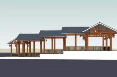 Chinese-Style Pavilion Sketch Model in SketchUp-BIM WORLD