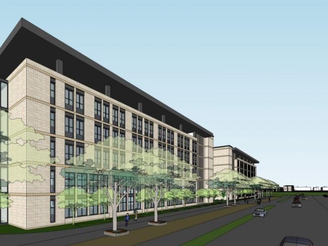Modern Multi-Story Office Building Model in SketchUp