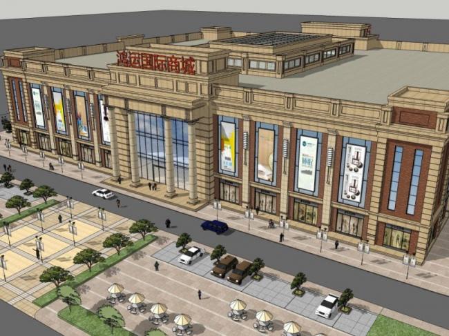 SketchUp Business Model: Designing a Modern Multi-Story Commercial Plaza