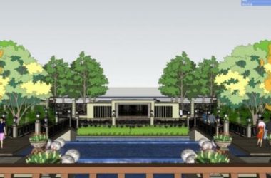 Classical Style Mansion Landscape Model in SketchUp-BIM WORLD