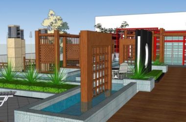 SketchUp Landscape Design: Roof Garden with Modern Chinese Style-BIM WORLD