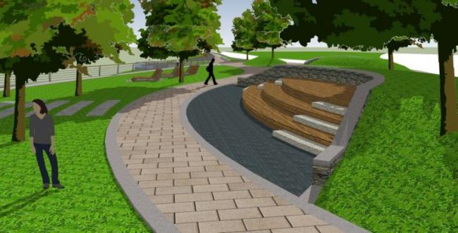 Modern Observation Deck Landscape Design in SketchUp