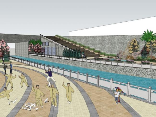 Modern Waterfront Landscape Design in SketchUp