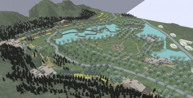 Modern Mountain Landscape Design in SketchUp