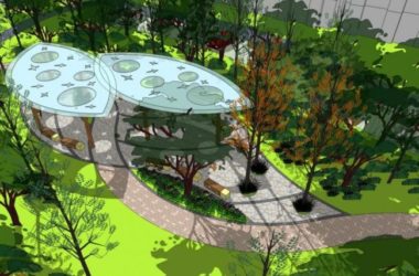 Modern Square Landscape Design in SketchUp-BIM WORLD
