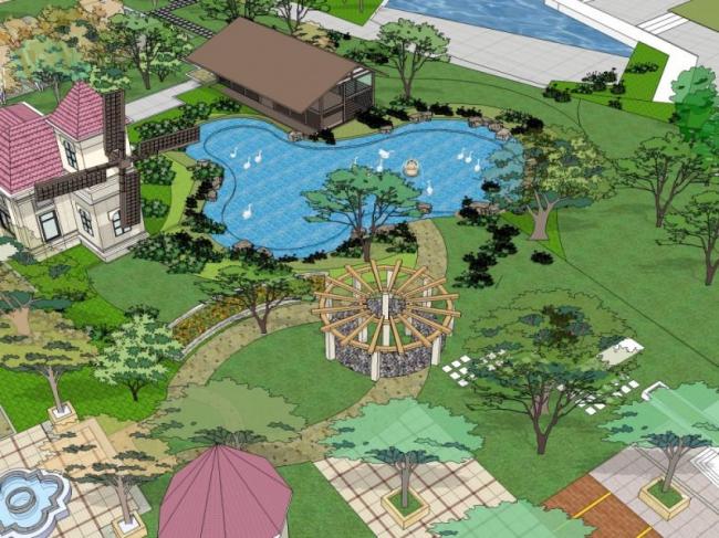 Modern Park Landscape Design in SketchUp