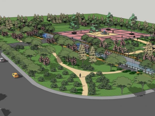 Modern Park Landscape Design in SketchUp