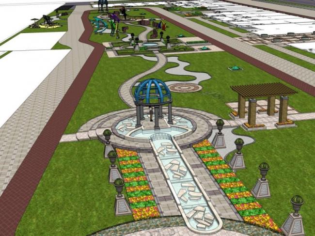 Modern Community Landscape Design in SketchUp