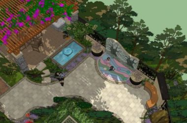 Modern Villa Courtyard Landscape Design in SketchUp-BIM WORLD