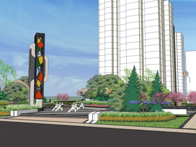 Modern Park Landscape Design | SketchUp 3D Model