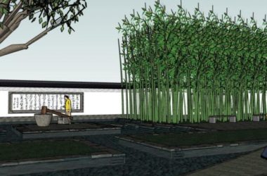 SketchUp Landscape Design: Villa Courtyard with Traditional Chinese Style-BIM WORLD